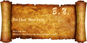Belba Nerina névjegykártya